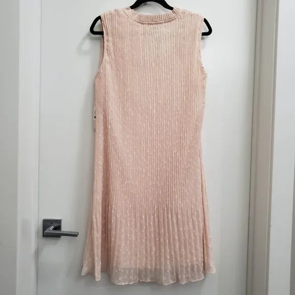 Nanette Lepore Blush Pink Sparkle Chiffon Midi-Length Cocktail Dress NWT - Picture 7 of 15